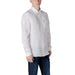 Lacoste Men’s White Long-Sleeved Linen Shirt displayed on a neutral background