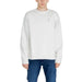 White long-sleeved Tommy Hilfiger men sweatshirt with logo on chest