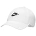 White Nike baseball cap featuring a black logo in the Nike Men Cap collection