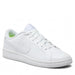 White Nike low-top sneaker featuring lace-up closure for men