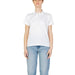 White polo shirt styled with light blue jeans from Blauer Women T-Shirt collection