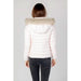 White puffer jacket with fur-trimmed hood in Tommy Hilfiger Jeans Women Jacket collection