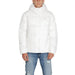 White puffy winter jacket with high collar from Calvin Klein Men Jacket collection