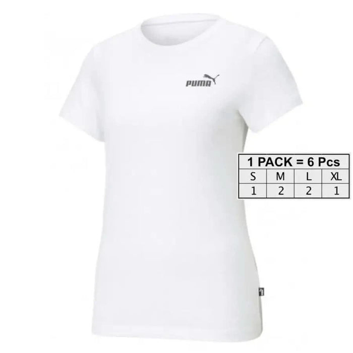 White Puma short-sleeve women’s t-shirt with small logo on chest