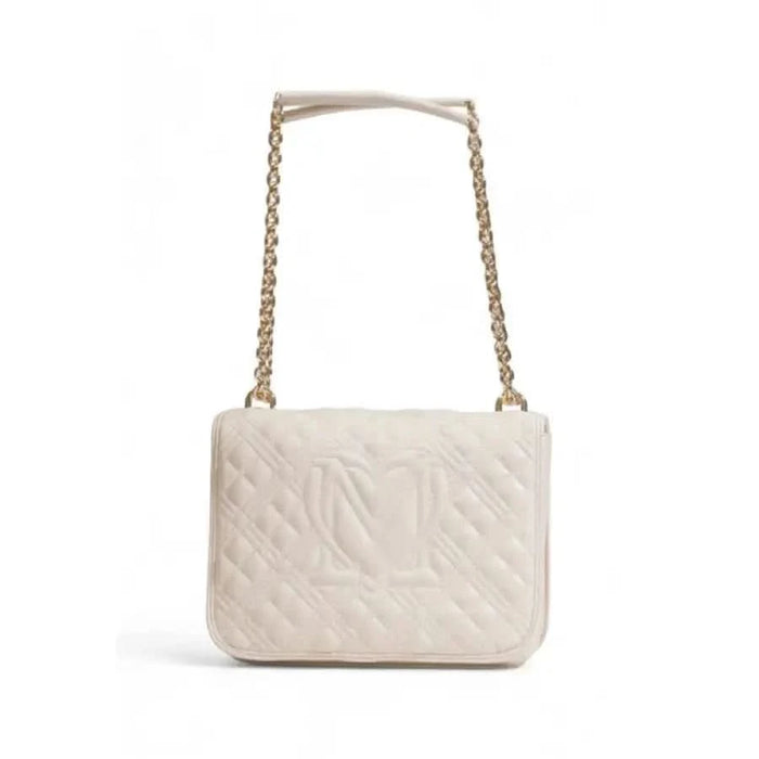 White quilted handbag with gold chain strap from Love Moschino Women Bag collection