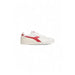 White and red retro-style Diadora Men Sneakers featuring a distinctive side logo