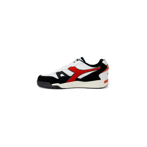 White and red Diadora men sneaker showcasing urban city style fashion