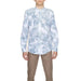 White Shirt with Blue Palm Leaf Print Pattern from Antony Morato Men Shirt Collection