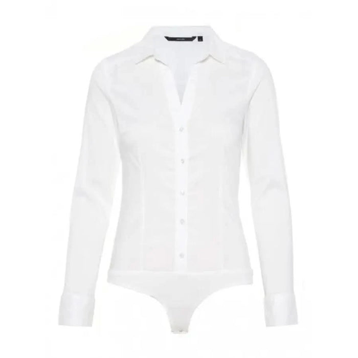 Vero Moda women’s white long sleeve shirt with collar on display