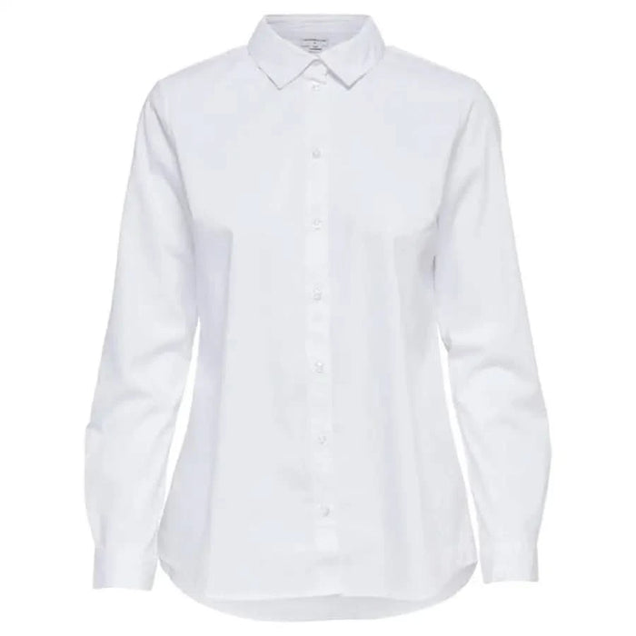 Yong Jacqueline women shirt in white with long sleeves and button-down front