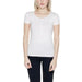 Ea7 Women T-Shirt: White short-sleeved, round neck, stylish and comfortable