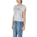 White sleeveless t-shirt with geometric star design from Guess Women’s collection