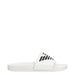 Emporio Armani Underwear Women Slippers - White Slide Sandal with Black Logo Detailing