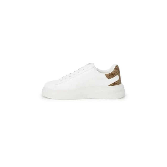 White sneaker with gold heel accent from Guess Men’s Sneakers collection