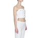 White strapless crop top with decorative buttons by Tommy Hilfiger Jeans for women