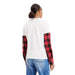 White sweater with red and black plaid sleeves from Desigual Women’s T-Shirt collection