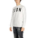 White sweatshirt featuring bold black ICON print, ideal for Icon Men Sweatshirts