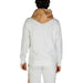 White sweatshirt with tan hood shown from the back, Alviero Martini Prima Classe