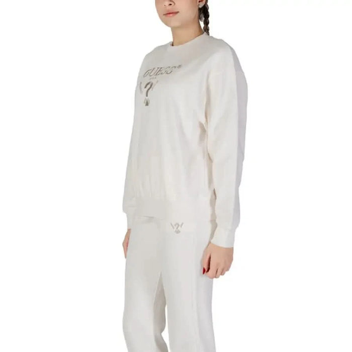 White Guess Active Women’s Sweatshirt with logo detailing from Spring/Summer Collection