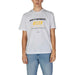 White Gas Men T-Shirt featuring KEEP IT AUTHENTIC text with yellow graphic design