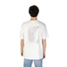 White Calvin Klein Jeans Men T-Shirt featuring light gray graphic design on back