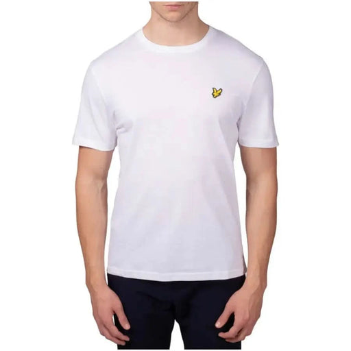 White t-shirt with small yellow bird logo on chest - Lyle & Scott Men T-Shirt