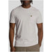 Lyle & Scott Men T-Shirt - White with Small Yellow Chest Pocket Logo