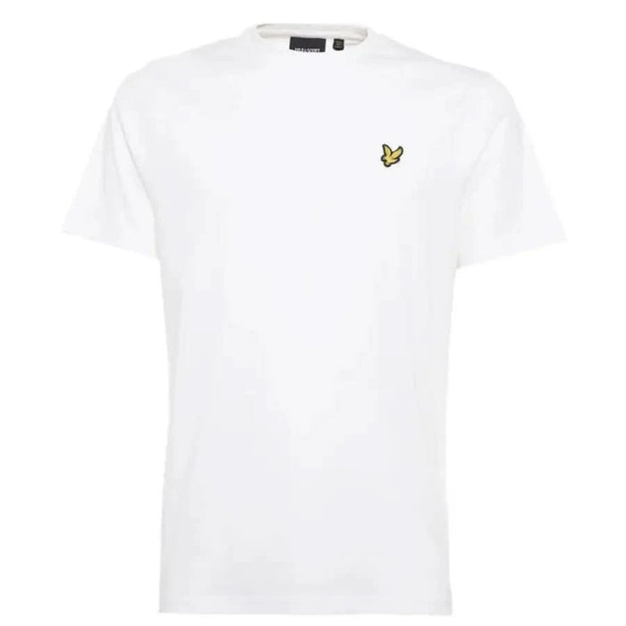 Lyle & Scott Men T-Shirt in white with small yellow bird logo on the chest