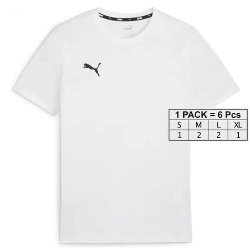 White T-shirt with small black Puma logo on chest from Puma Men T-Shirt collection