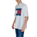 White Tommy Hilfiger Jeans Men T-Shirt with blue and red block logo