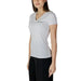 White v-neck t-shirt with short sleeves from Armani Exchange featuring a stylish print