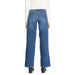 Guess - Women Blue Wide-Leg Jeans with White Top at Waist - Stylish Denim Fashion