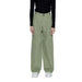 Wide-leg sage green high-waisted trousers - Only Women Trousers