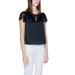 Urban style: Guess women blouse, black top with lace sleeves