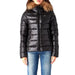 Blauer women jacket with fur collar for fall winter, black puffer style.