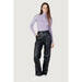 Calvin Klein Jeans Women’s Knitwear: Lavender Turtleneck Sweater & Black Leather Pants