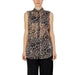 Woman in Guess women blouse, leopard print for spring summer product