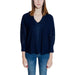 Woman in urban navy blue cardigan sweater - Street One Women’s Clothing