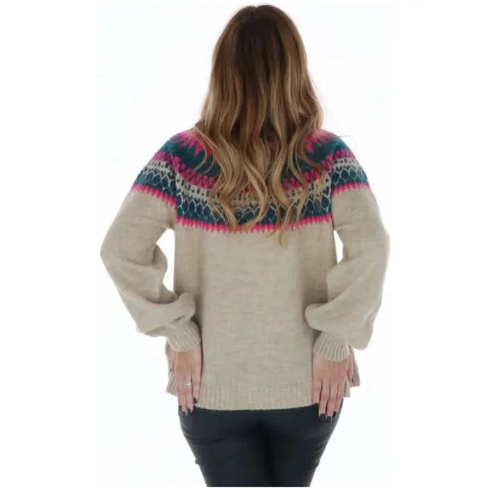 Superdry women wearing colorful pattern sweater from Superdry Women Knitwear collection