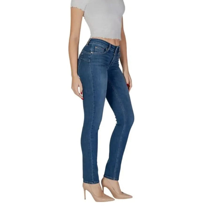 Liu Jo Women’s Worn-Out Effect Blue Jeans with Pockets in denim style