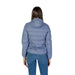 Light blue hooded puffer jacket for women by B.young with turtleneck and pockets