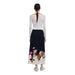 Desigual Women’s Floral Cotton Skirt in Black paired with a white top