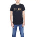 Young boy in Alviero Martini Prima Classe T-Shirt with ’I Love’ print, black